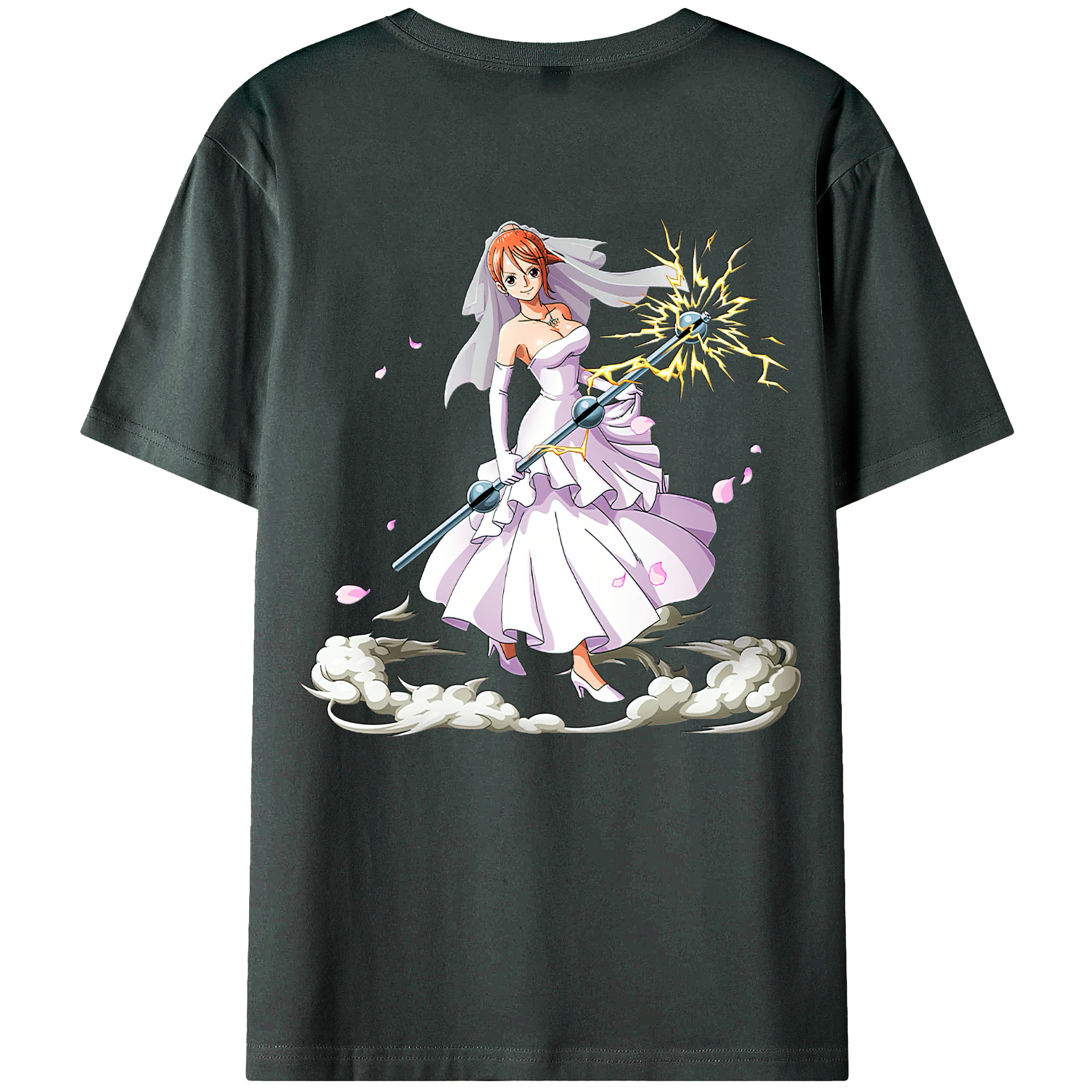 （画像用） ワンピース ナミ ONE PIECE Nami 綿100％ メンズ半袖Tシャツ（バックプリント） 通気性